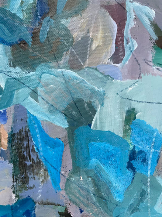 Blue - 10in x13in - Abstract Expressionism Painting