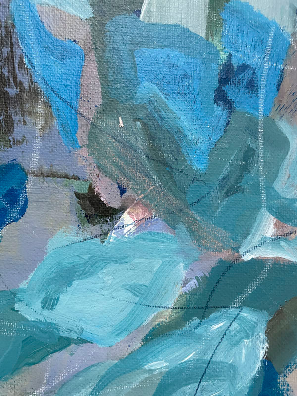 Blue - 10in x13in - Abstract Expressionism Painting