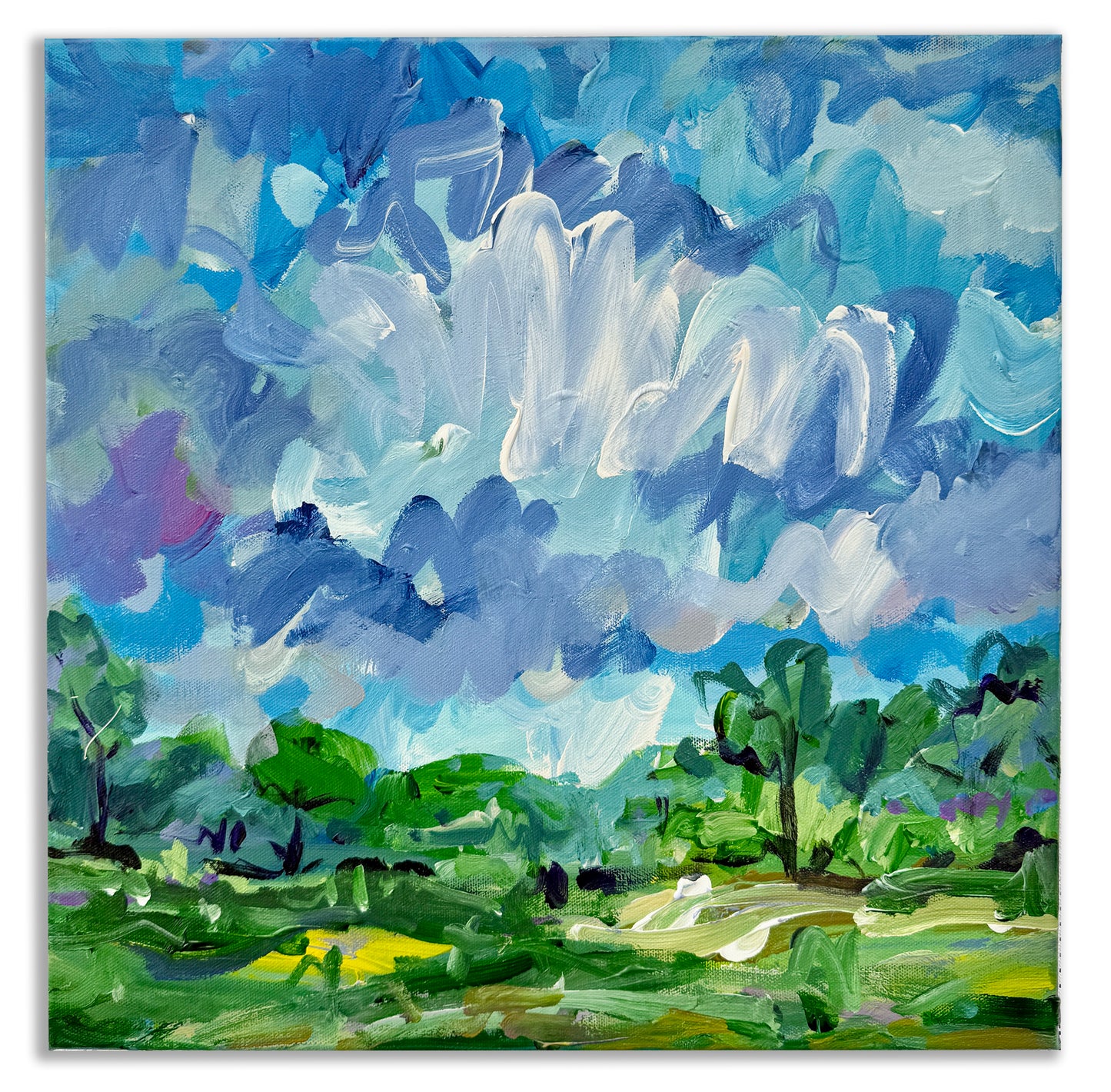 Big Sky - Abstract Landscape Painting - 16x16 inches