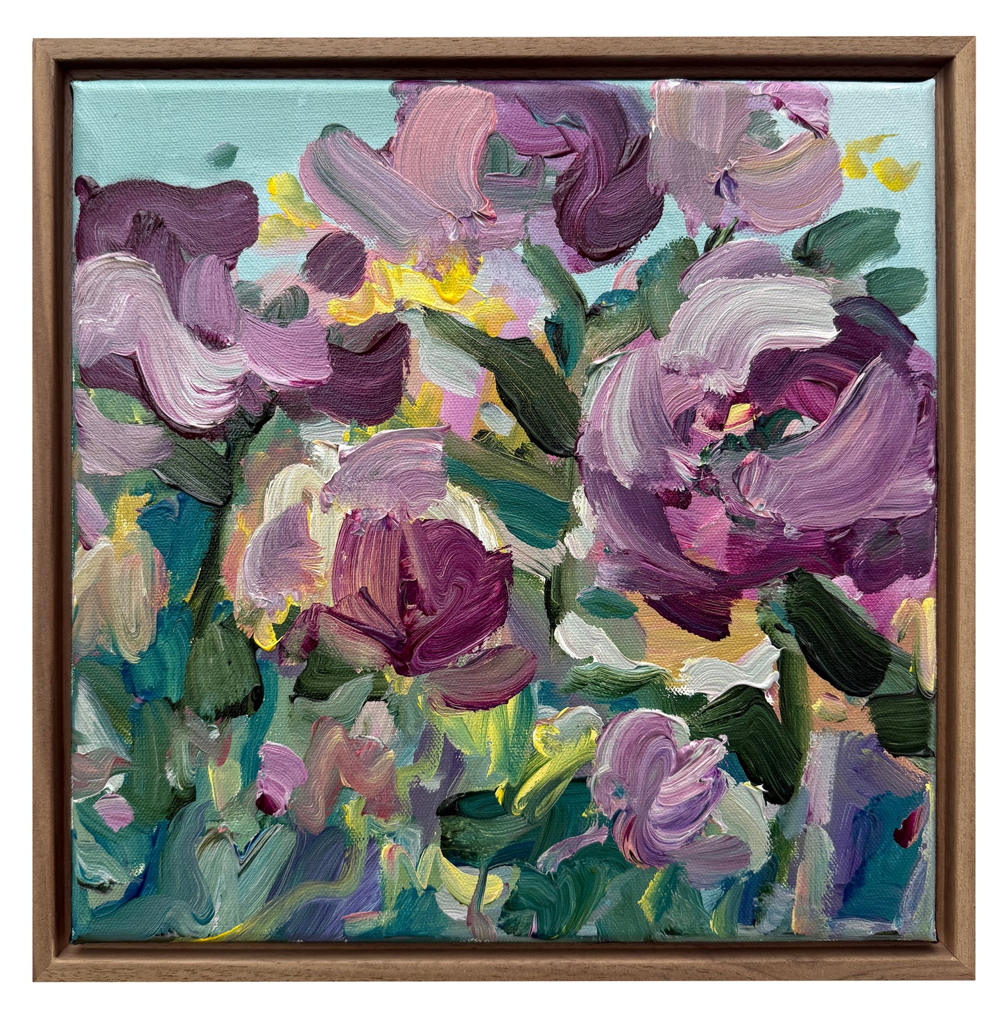 Blooming - Abstract Floral Painting - 13x13 inches
