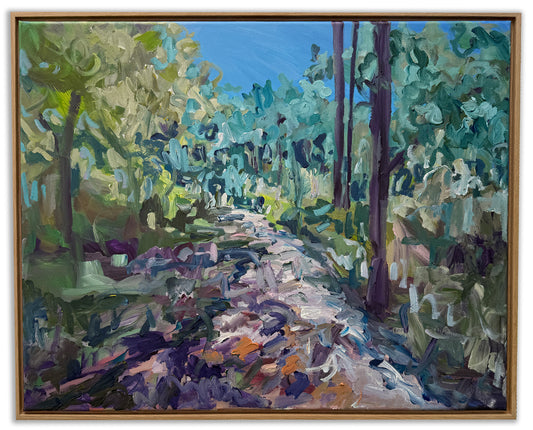 Between The Trees- Abstract Landscape Painting - 31x25 inches