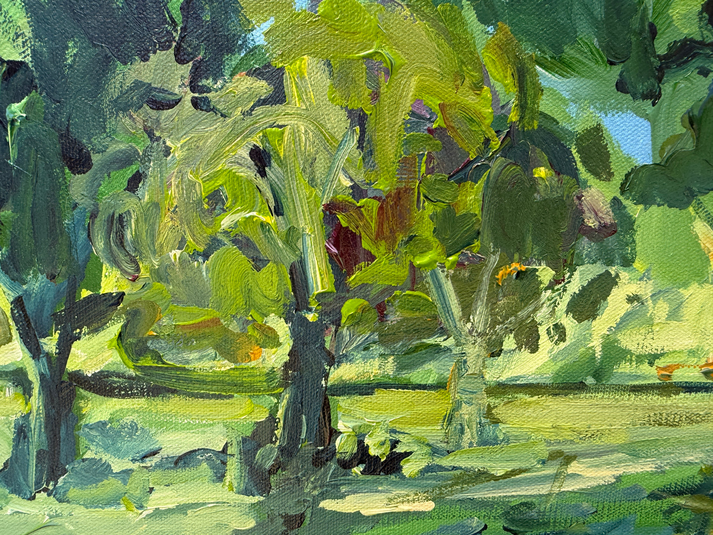 Saturday Stroll - Abstract Landscape Painting - 25x31 inches