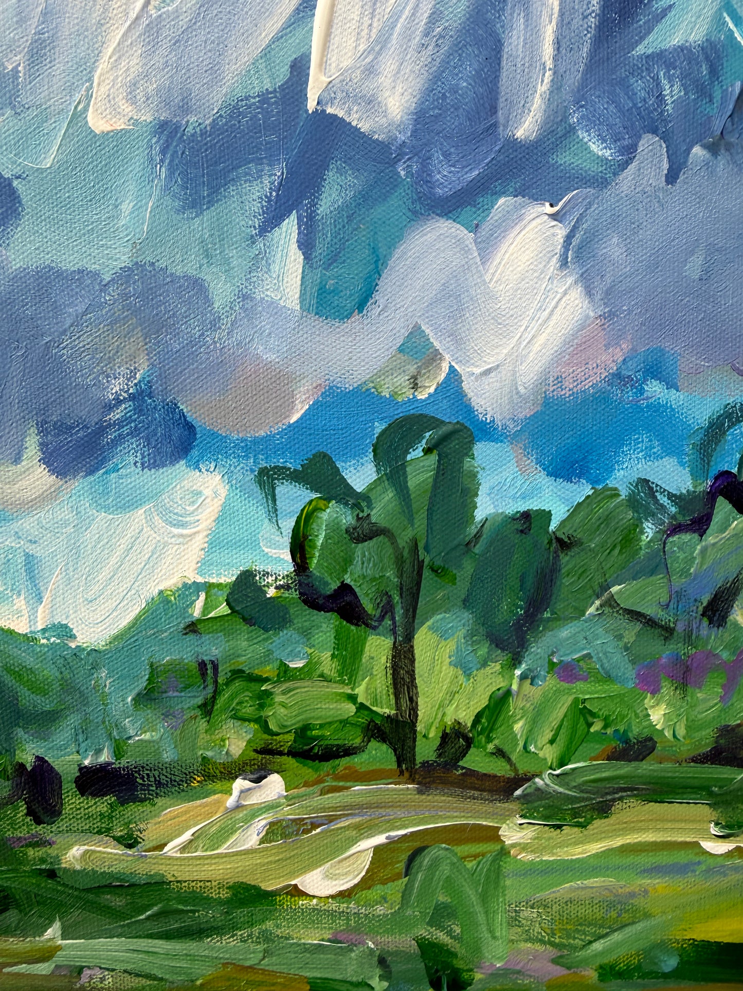 Big Sky - Abstract Landscape Painting - 16x16 inches
