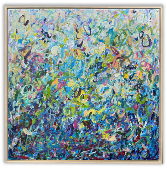 Abundant Life - Abstract Floral Painting - 31x31 inches