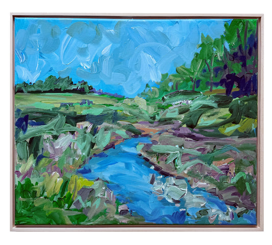 Bend - Abstract Landscape Painting - 25x21 inches)
