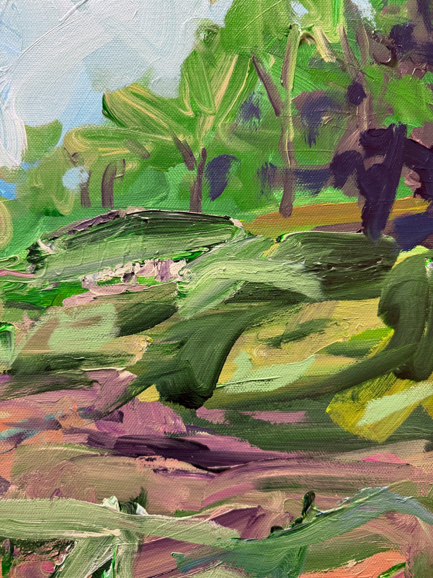 Bend - Abstract Landscape Painting - 25x21 inches)