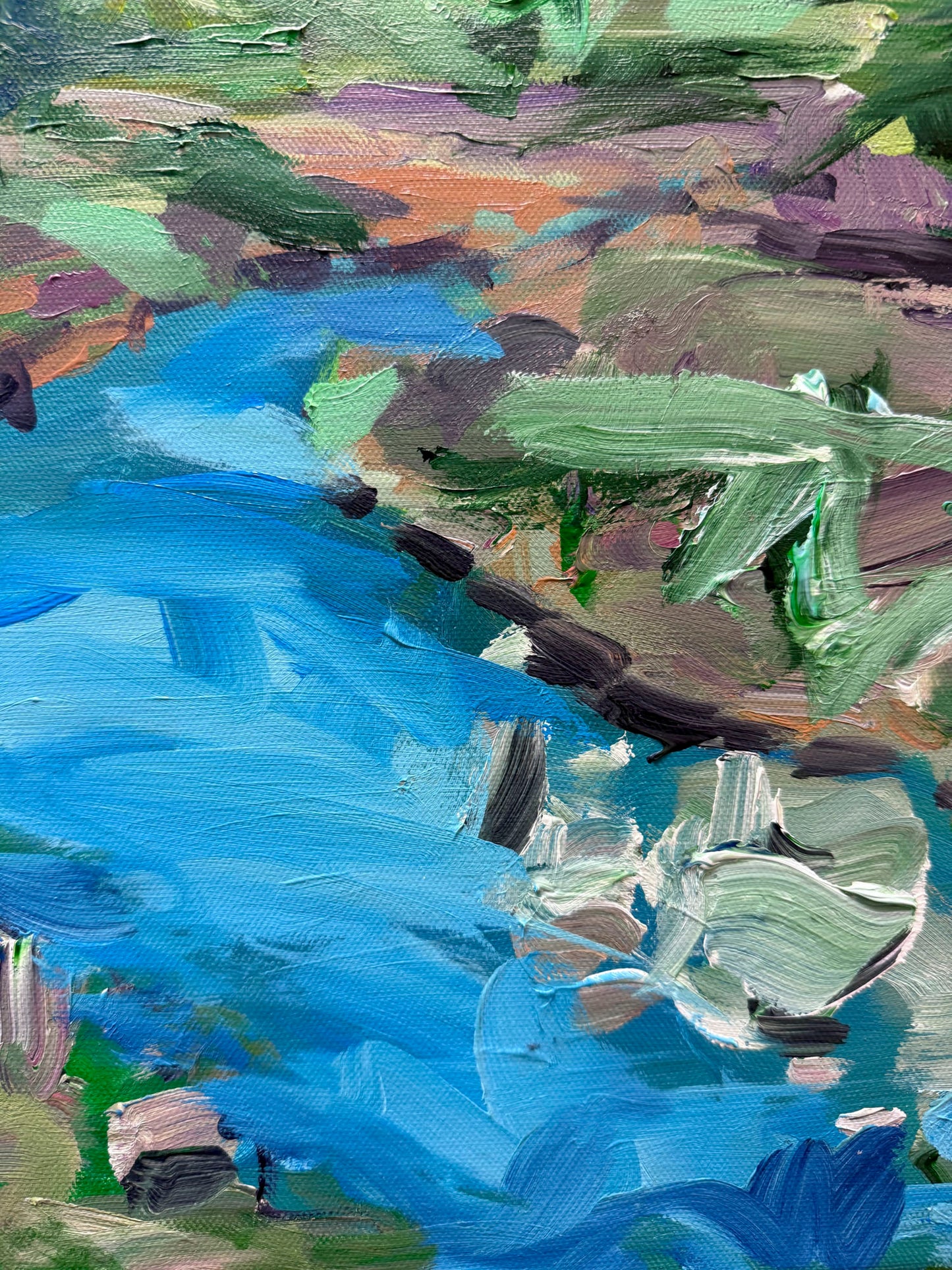 Bend - Abstract Landscape Painting - 25x21 inches)
