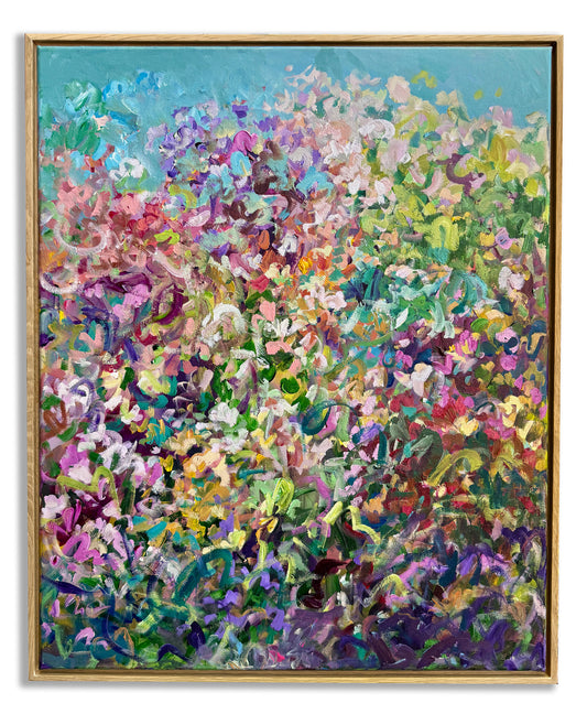 Chasing Color - Abstract Floral Painting - 25x31 inches