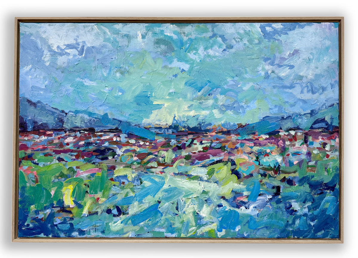 Color In Motion - Abstract Landscape Painting - 37x25 inches