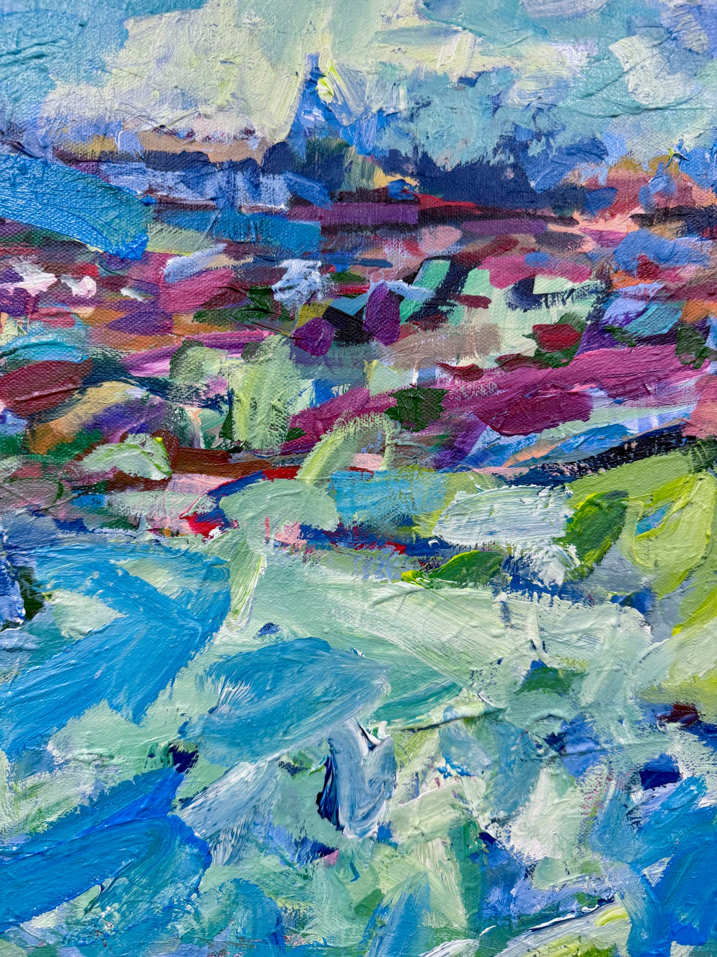 Color In Motion - Abstract Landscape Painting - 37x25 inches