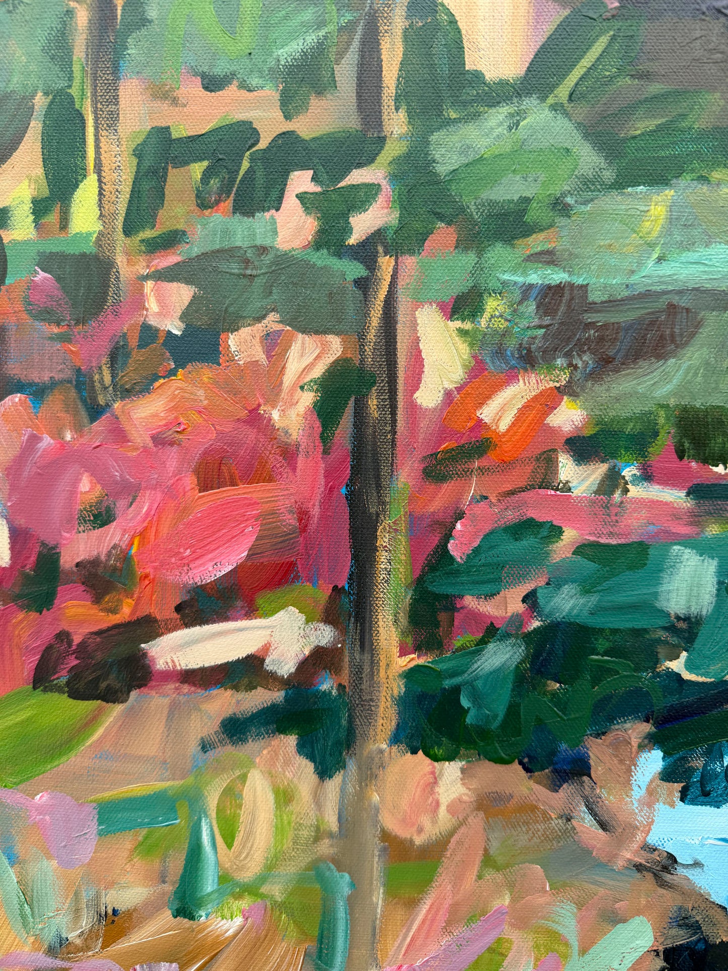 Creekside - Abstract Landscape Painting - 31x41 inches