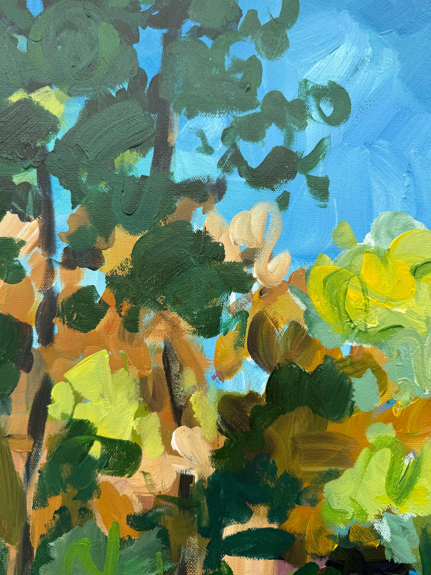 Creekside - Abstract Landscape Painting - 31x41 inches