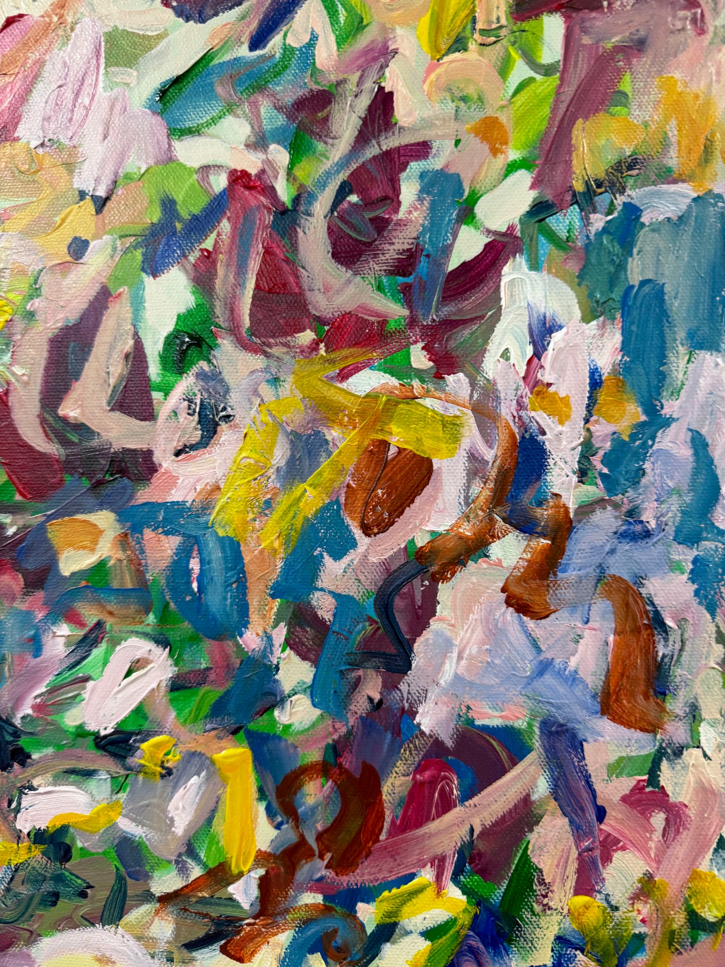 Current - Abstract Floral Painting - 17x21 inches