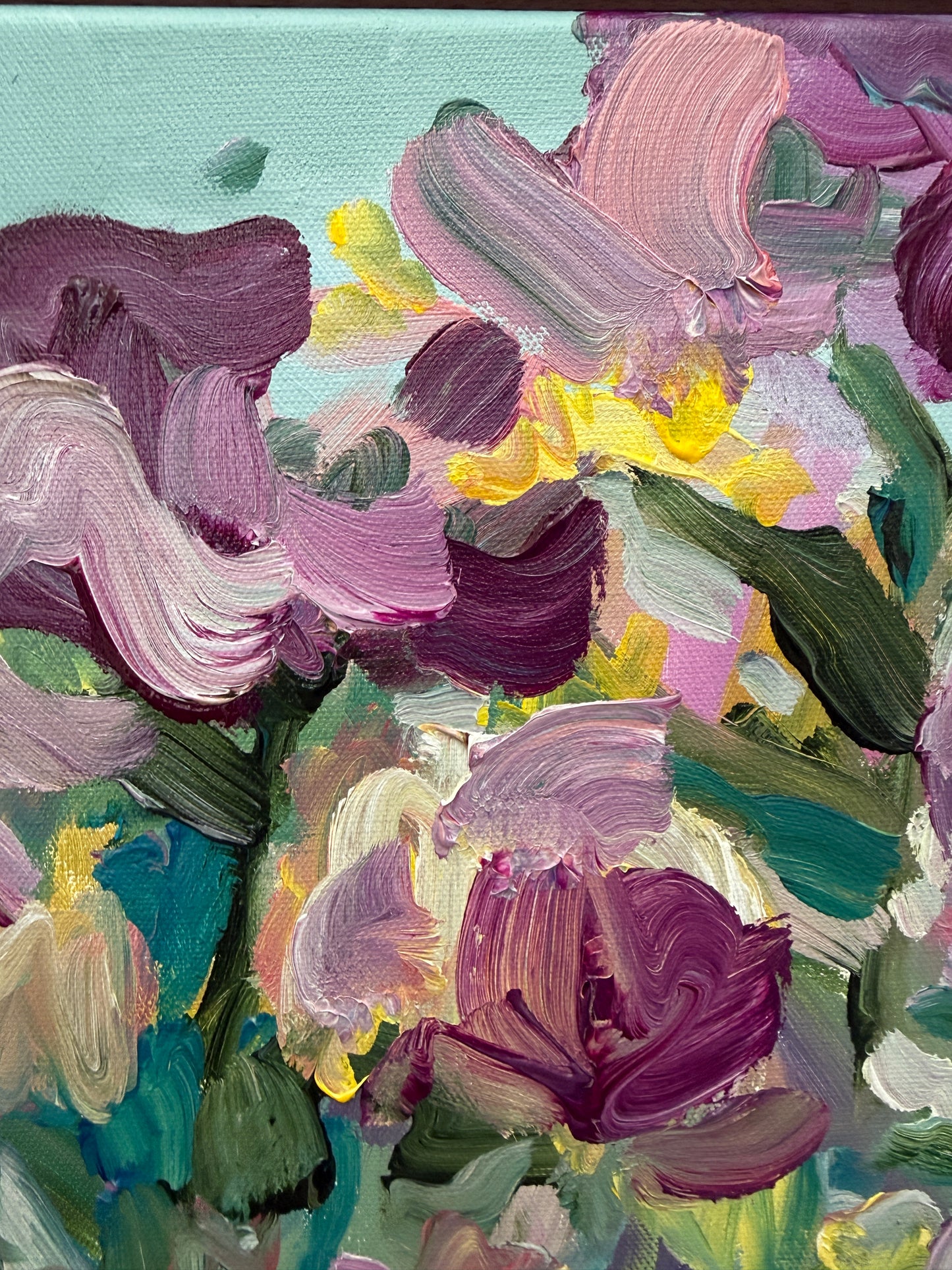 Blooming - Abstract Floral Painting - 13x13 inches
