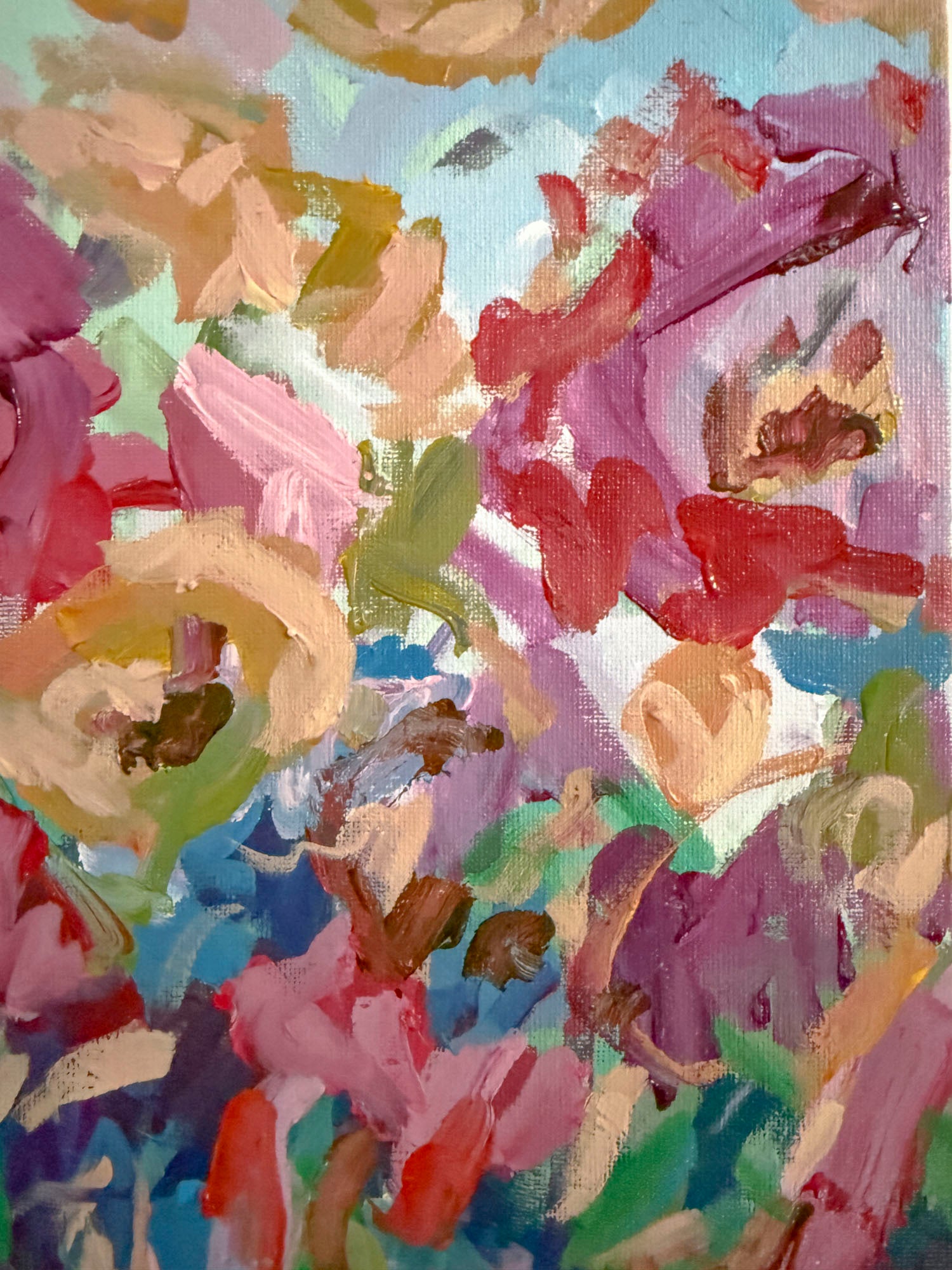 ミャンマーダンス （油彩、キャンバス、私作, F 15 canvas) 12x12 Canvas Panel – Jen Florentine
