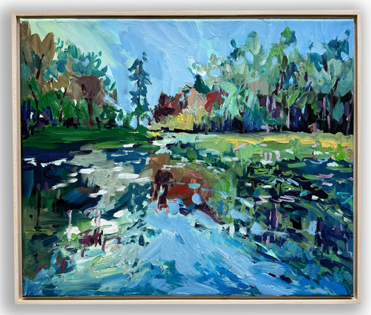 Flow State - Abstract Landscape Painting - 25x21 inches