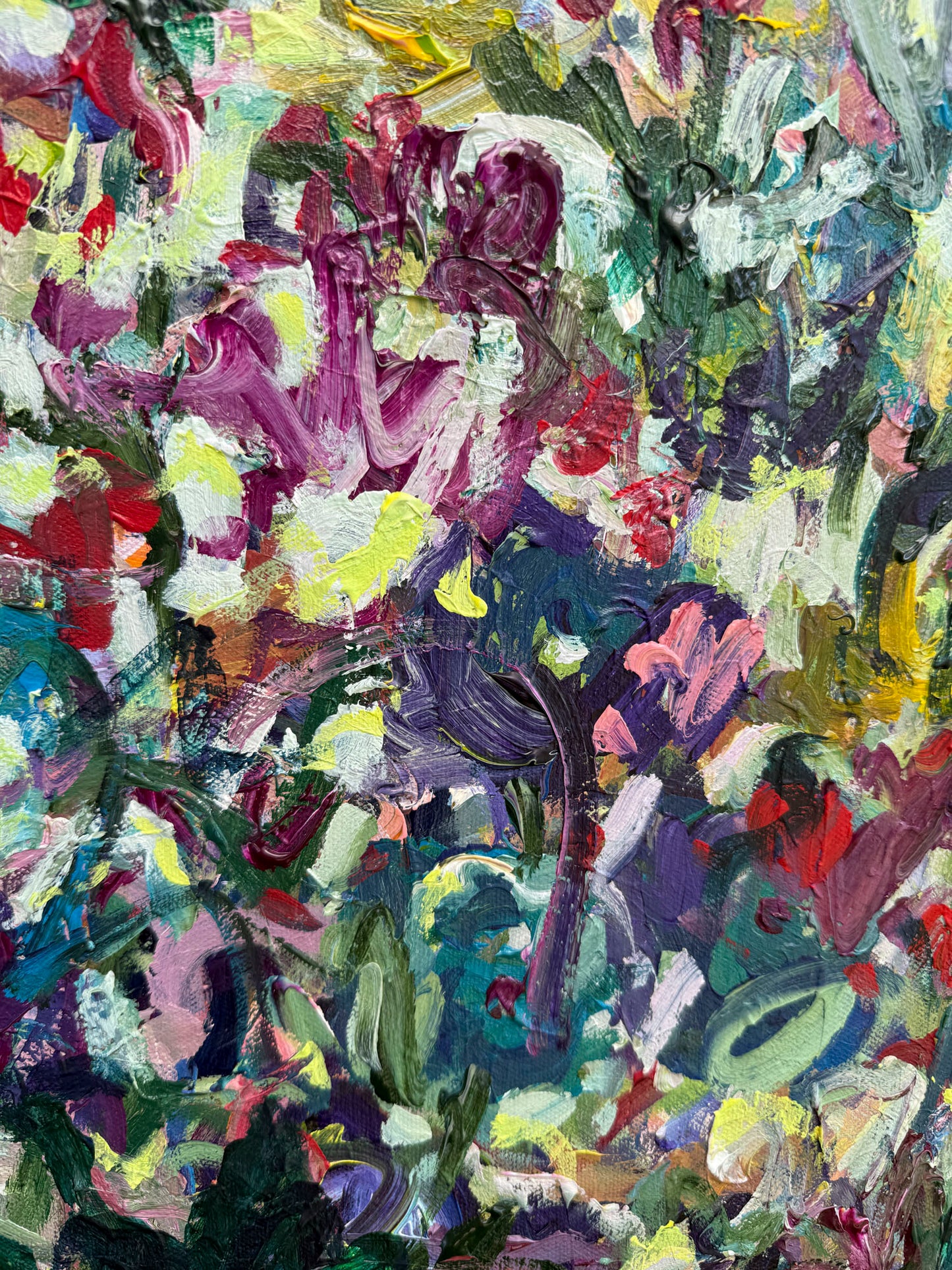 Wild Garden - Abstract Floral Painting - 17x21 inches