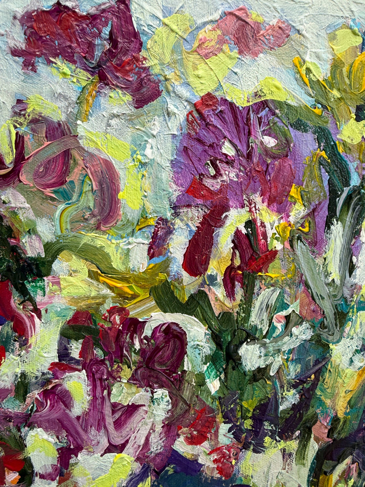 Wild Garden - Abstract Floral Painting - 17x21 inches