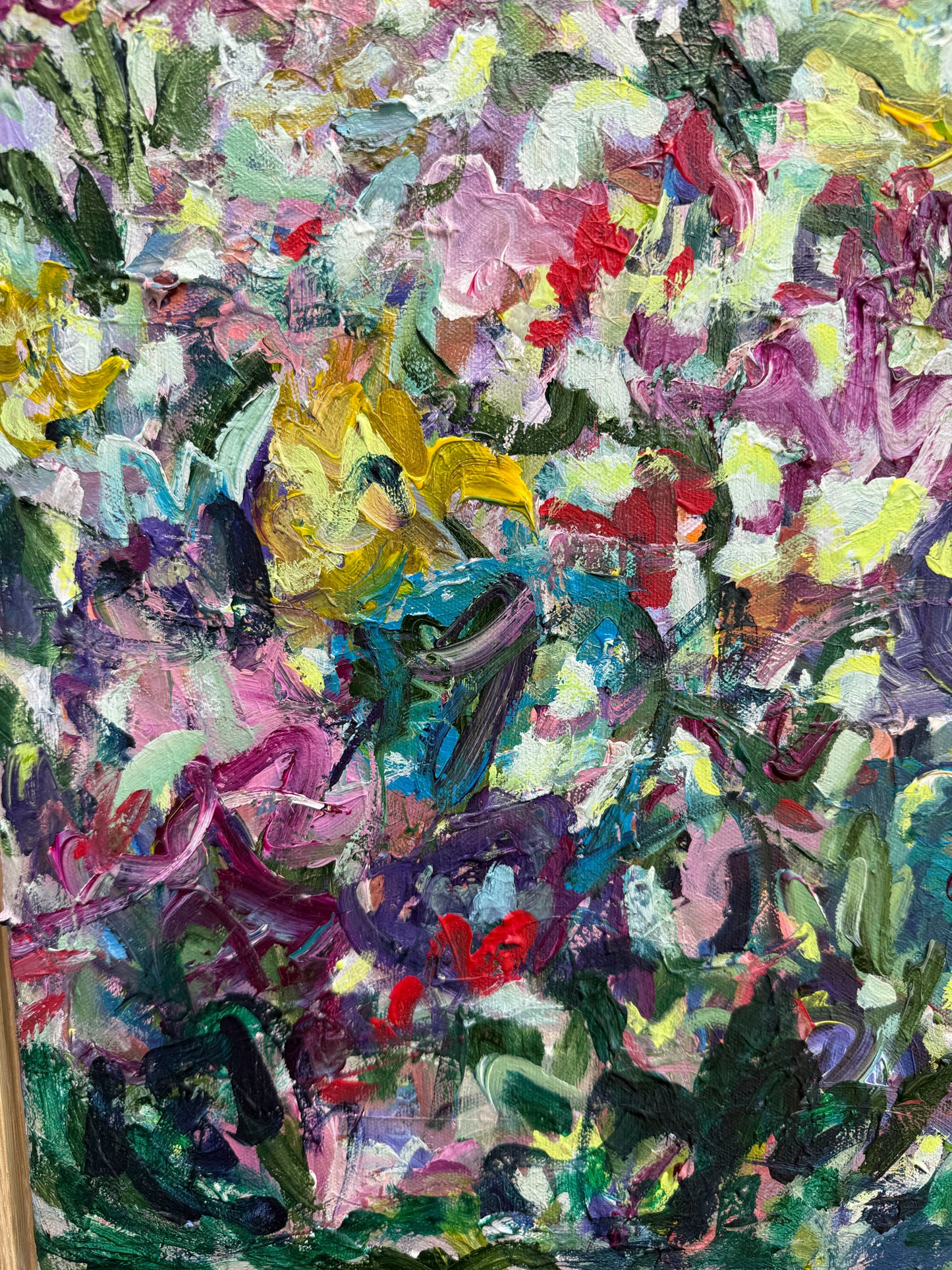 Wild Garden - Abstract Floral Painting - 17x21 inches