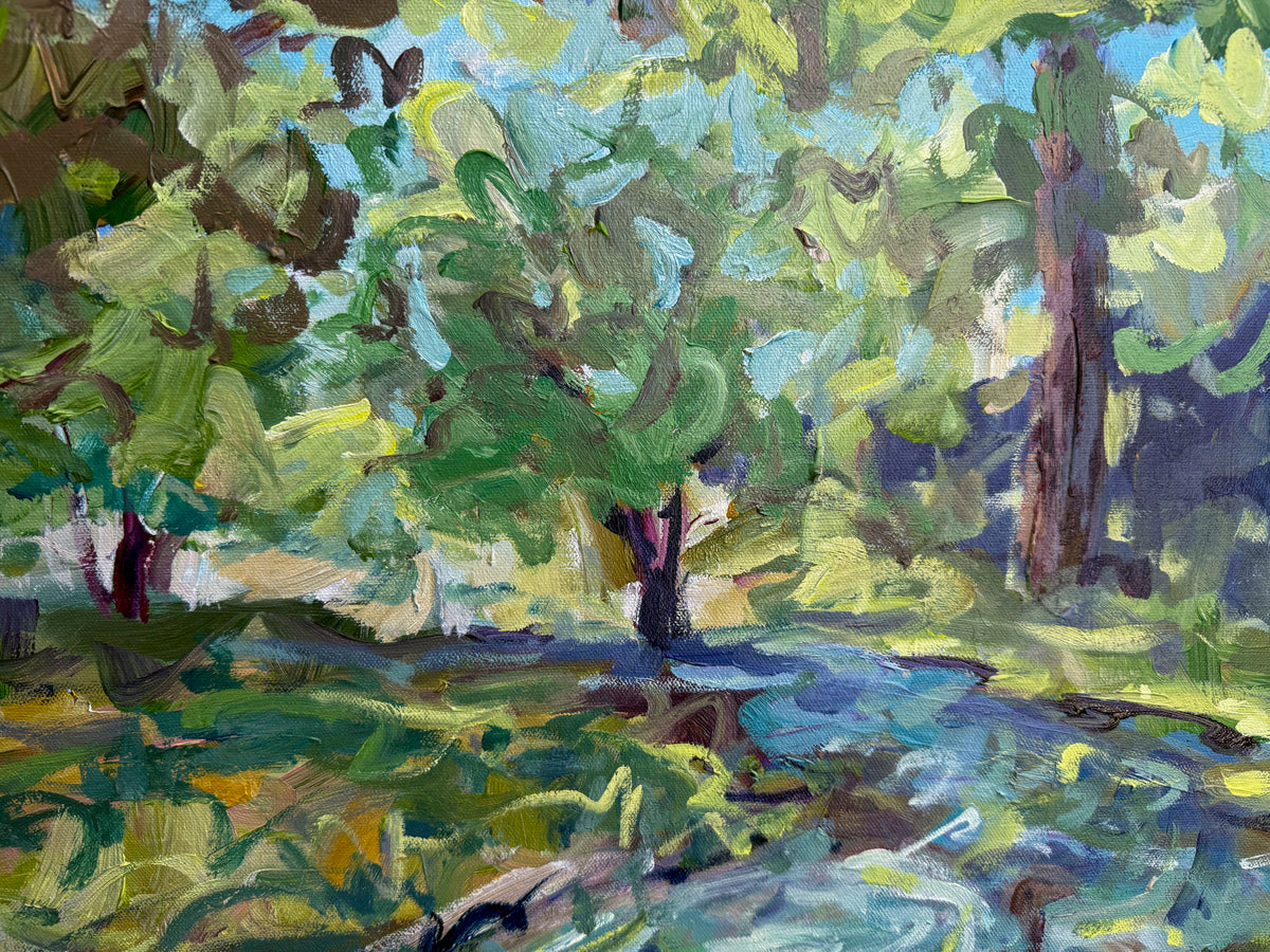 Crooked River - Abstract Landscape Painting - 41x31 inches