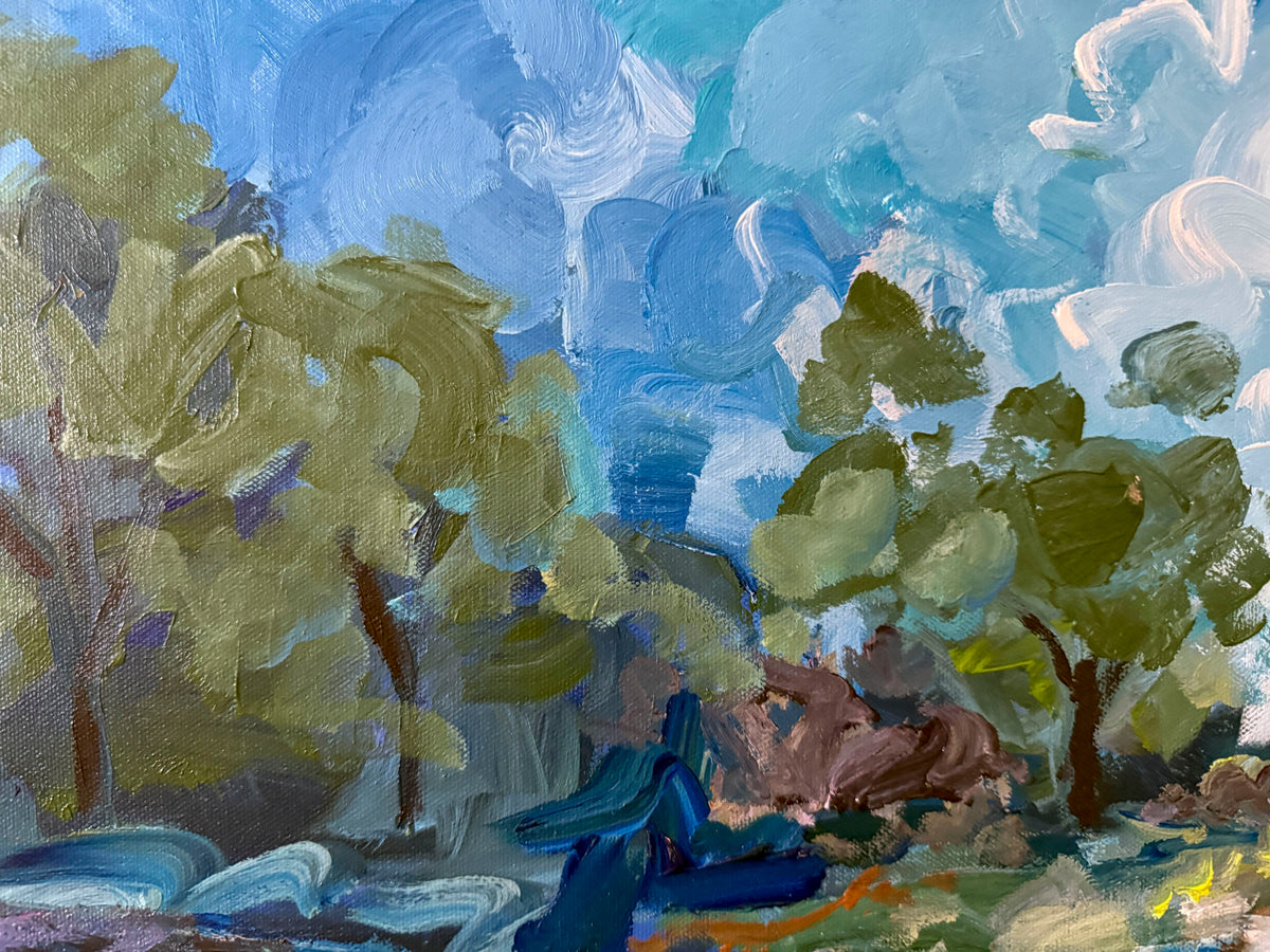 Wide Open - Abstract Landscape Painting - 31x25 inches
