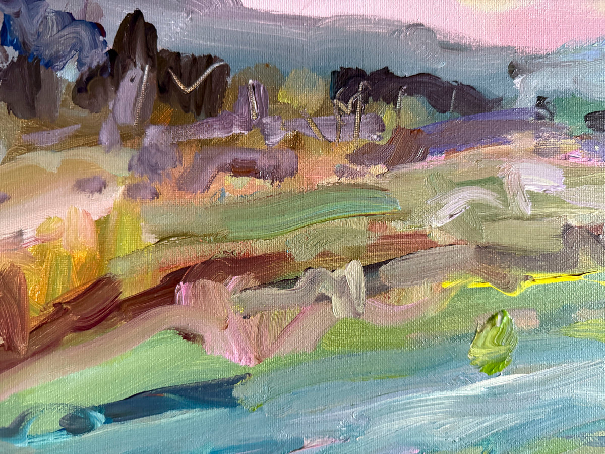 Before Sunset- Abstract Landscape Painting - 21x17 inches
