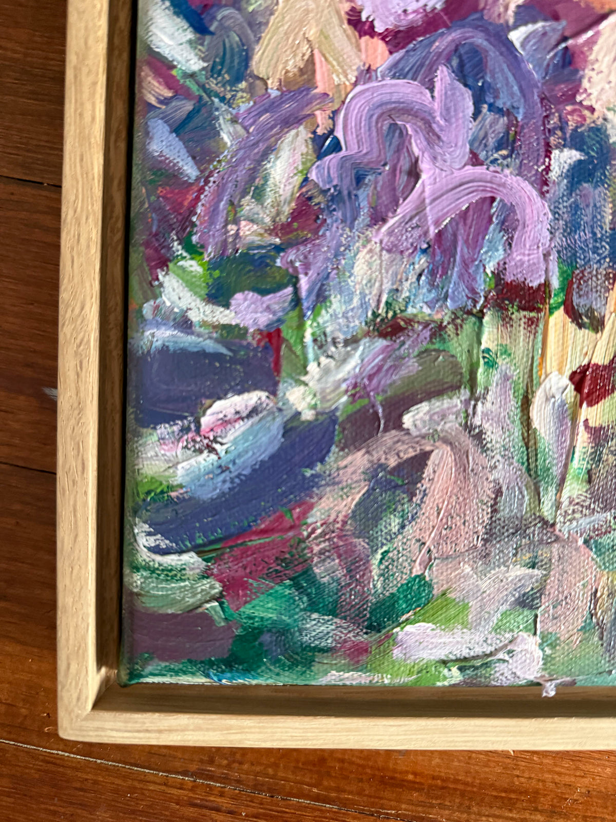 Touch of Merlot - Abstract Floral Painting - 13x17 inches