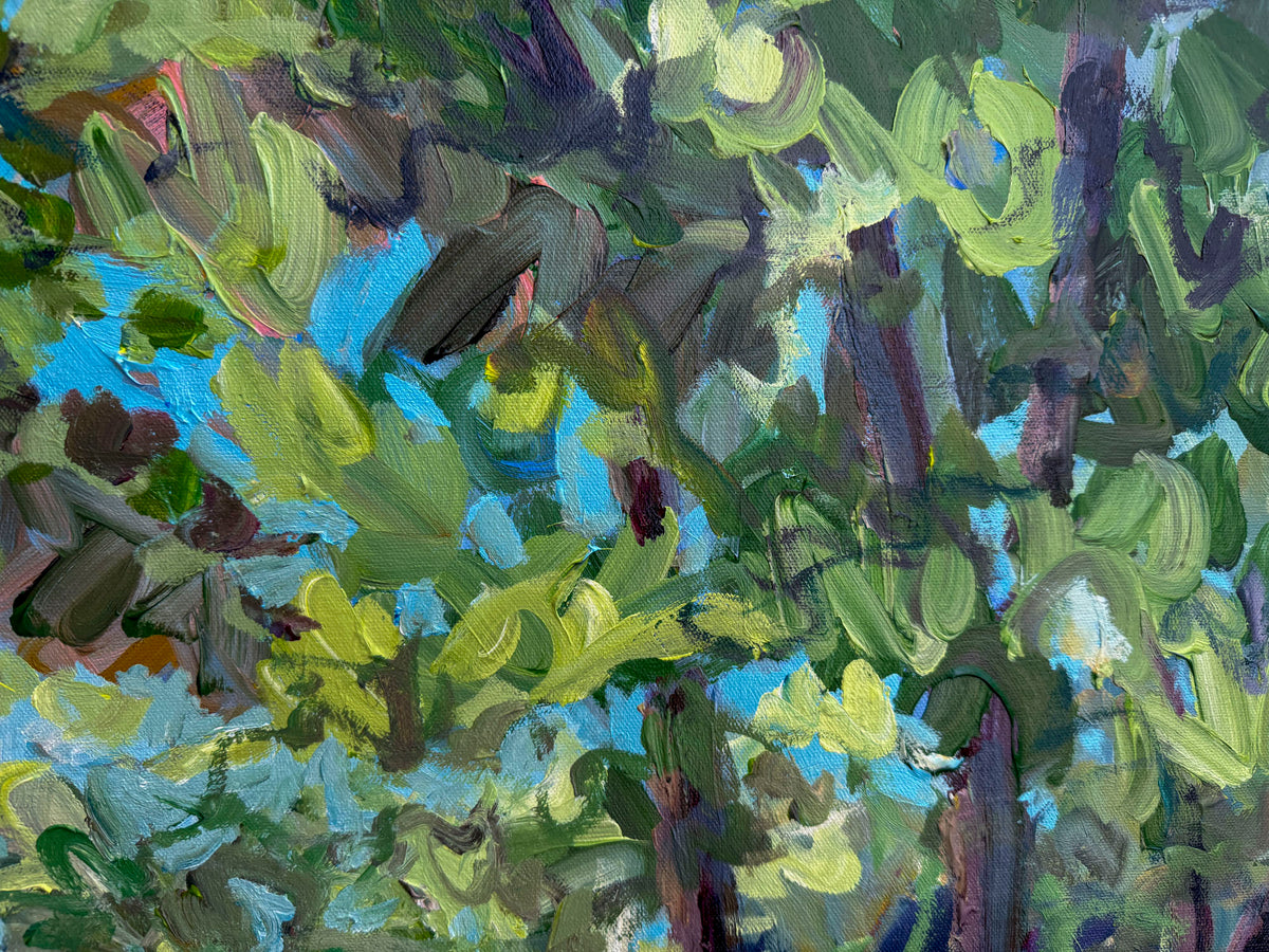 Crooked River - Abstract Landscape Painting - 41x31 inches
