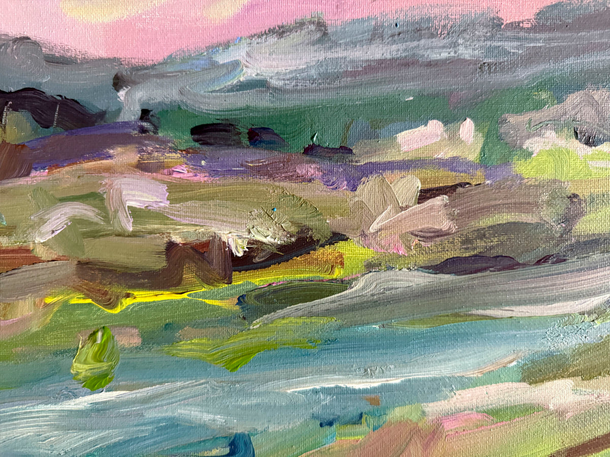 Before Sunset- Abstract Landscape Painting - 21x17 inches