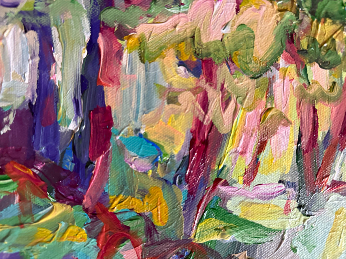 Colorful Light- Abstract Landscape Painting - 15x12 inches