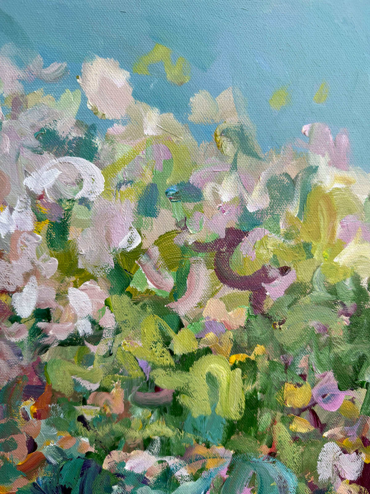 Chasing Color - Abstract Floral Painting - 25x31 inches