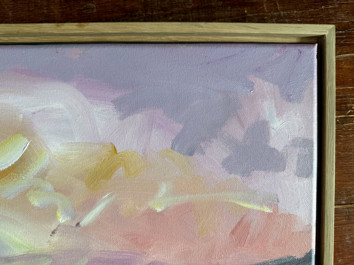 Before Sunset- Abstract Landscape Painting - 21x17 inches