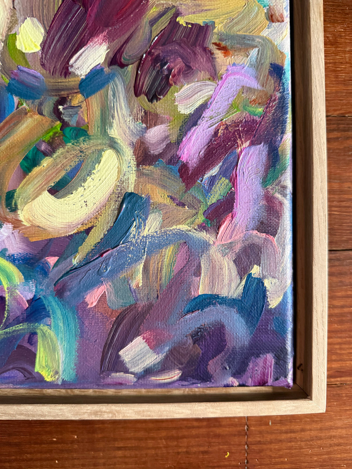 In The Garden - Abstract Floral Painting - 17x21 inches