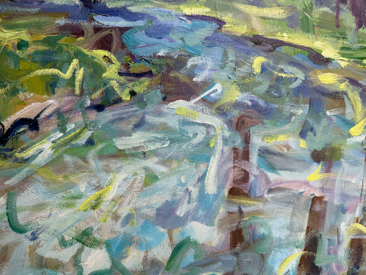 Crooked River - Abstract Landscape Painting - 41x31 inches