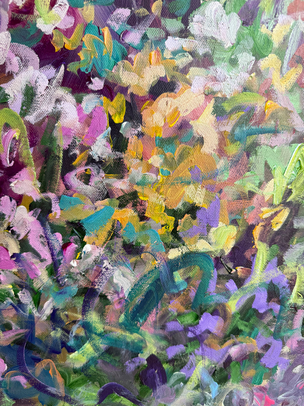 Chasing Color - Abstract Floral Painting - 25x31 inches