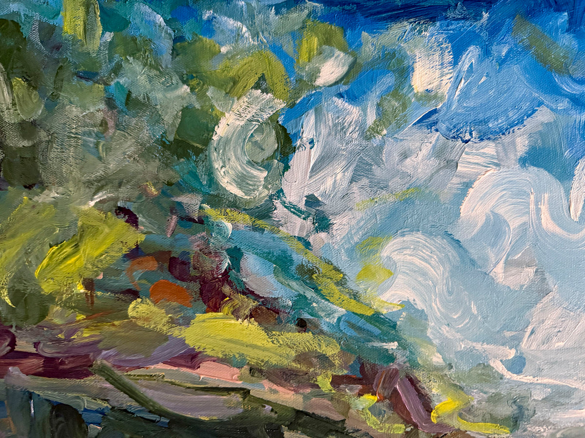 Wide Open - Abstract Landscape Painting - 31x25 inches