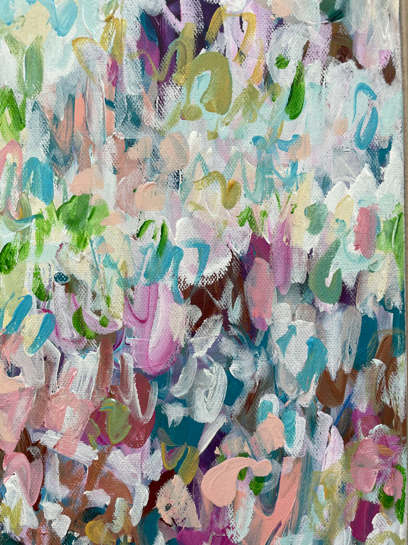 Pretty Girl - Abstract Floral Painting 17x21in