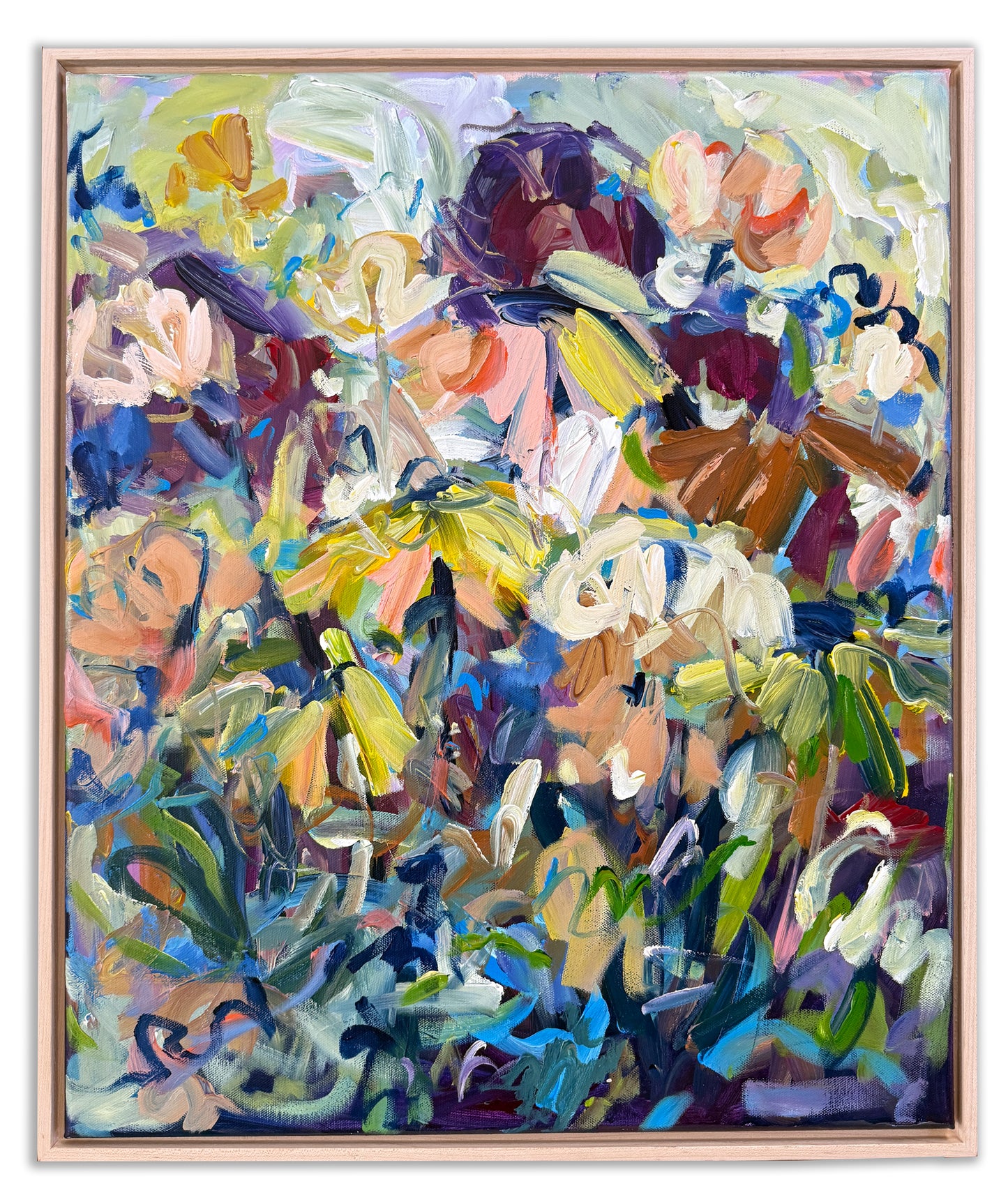 Merge - Abstract Floral Painting - 21x25 inches