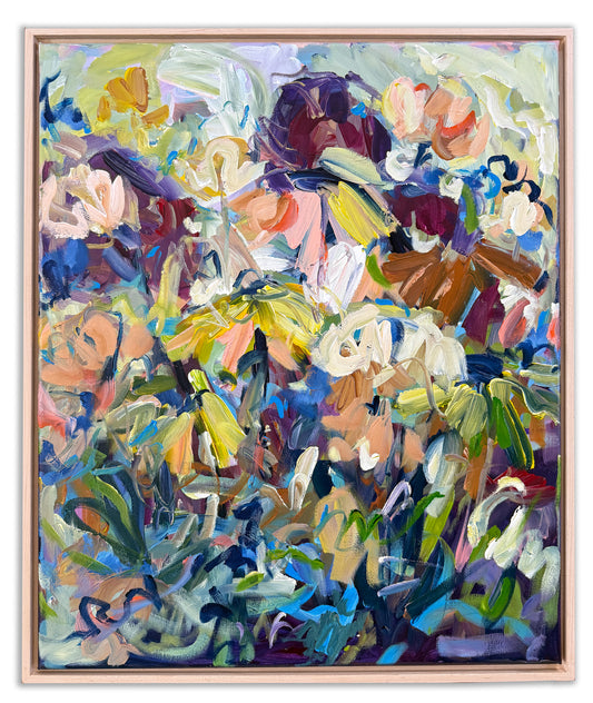 Merge - Abstract Floral Painting - 21x25 inches