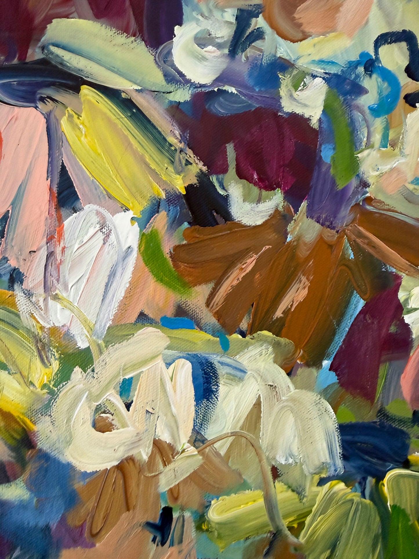 Merge - Abstract Floral Painting - 21x25 inches