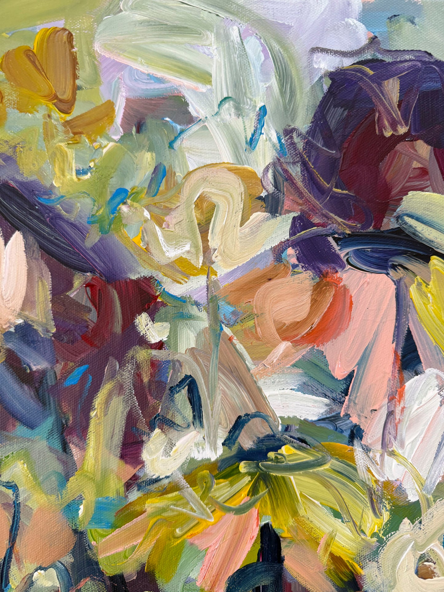 Merge - Abstract Floral Painting - 21x25 inches