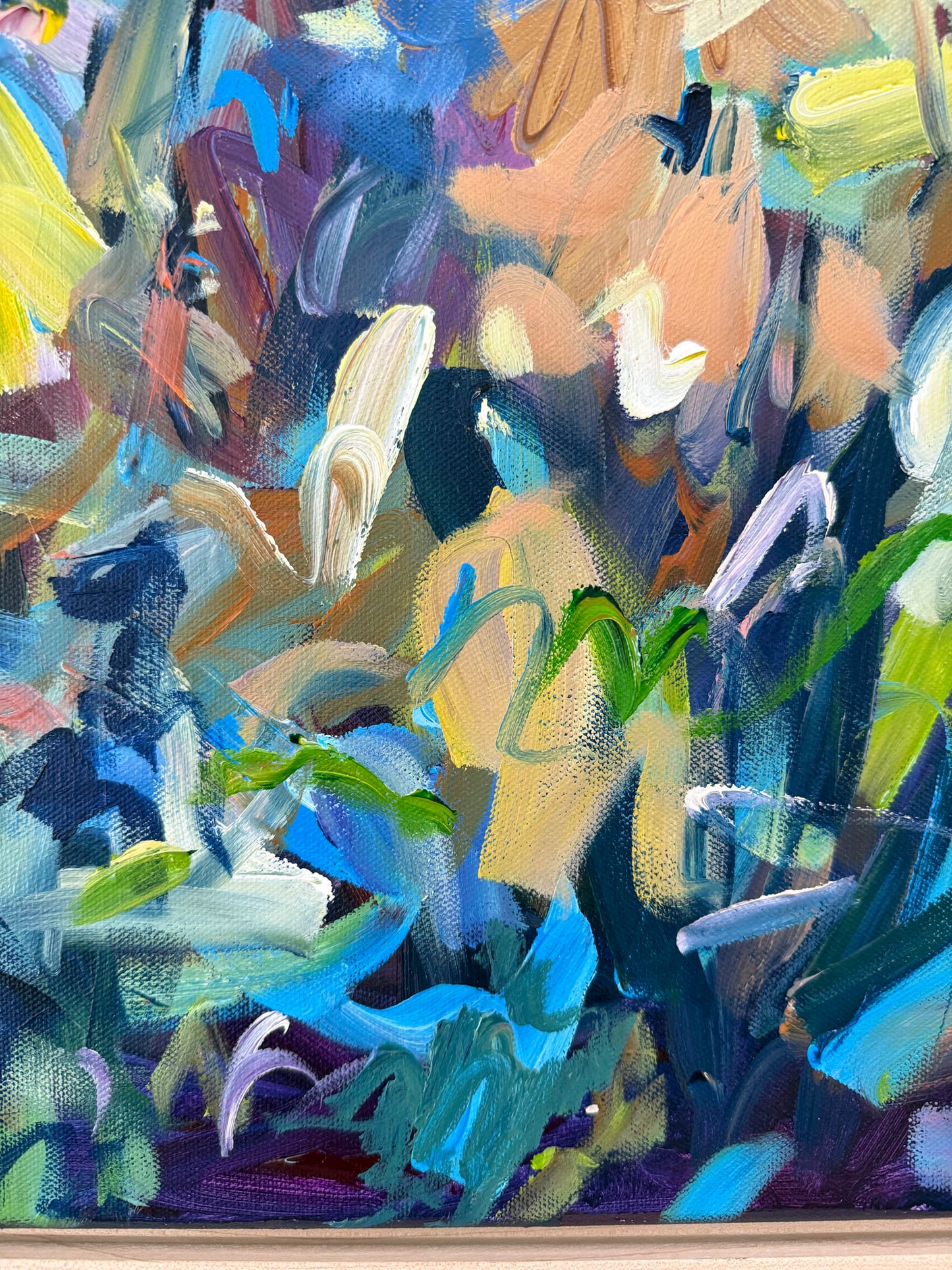 Merge - Abstract Floral Painting - 21x25 inches