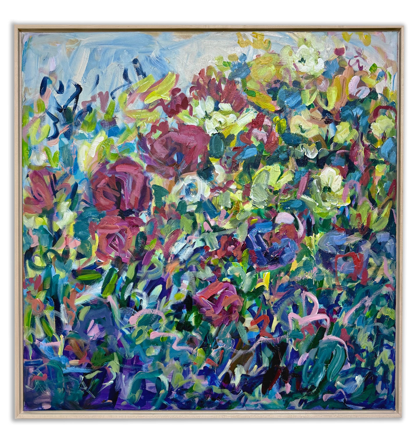 Momentum - Abstract Floral Painting - 31x31 inches