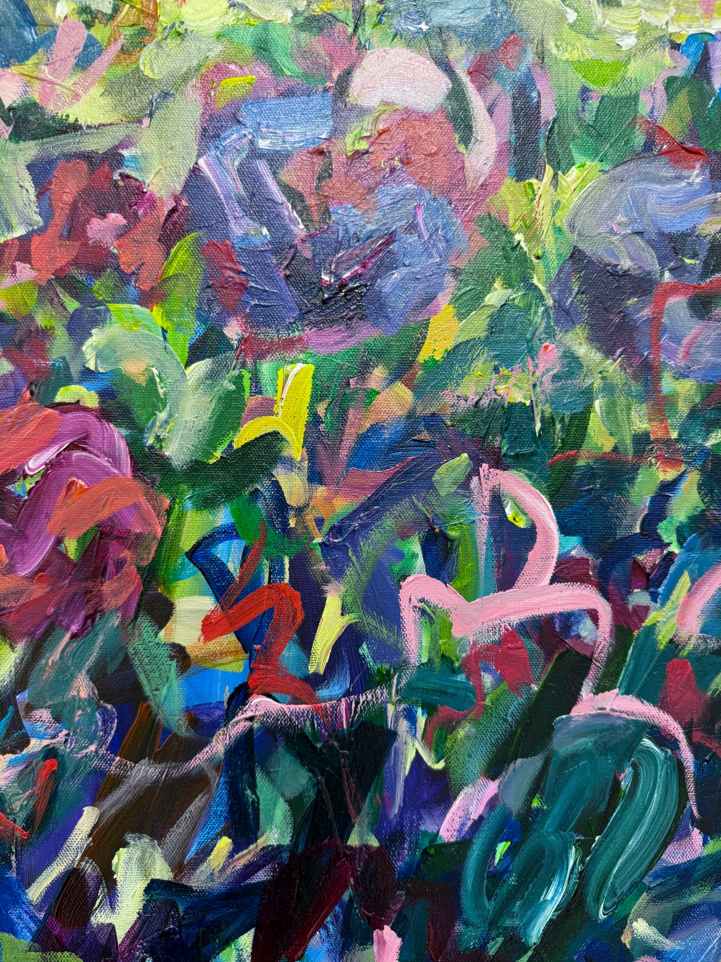 Momentum - Abstract Floral Painting - 31x31 inches