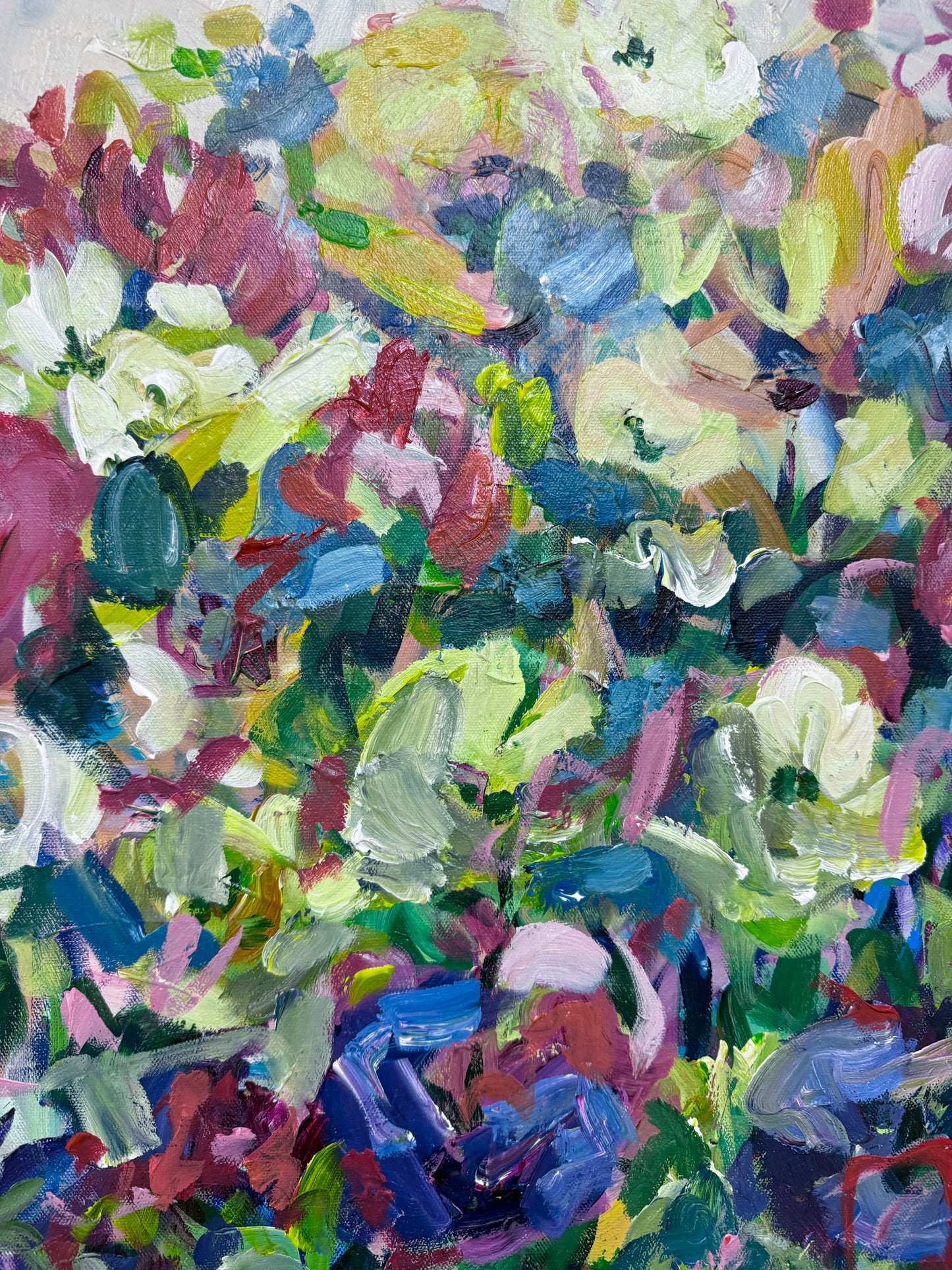 Momentum - Abstract Floral Painting - 31x31 inches