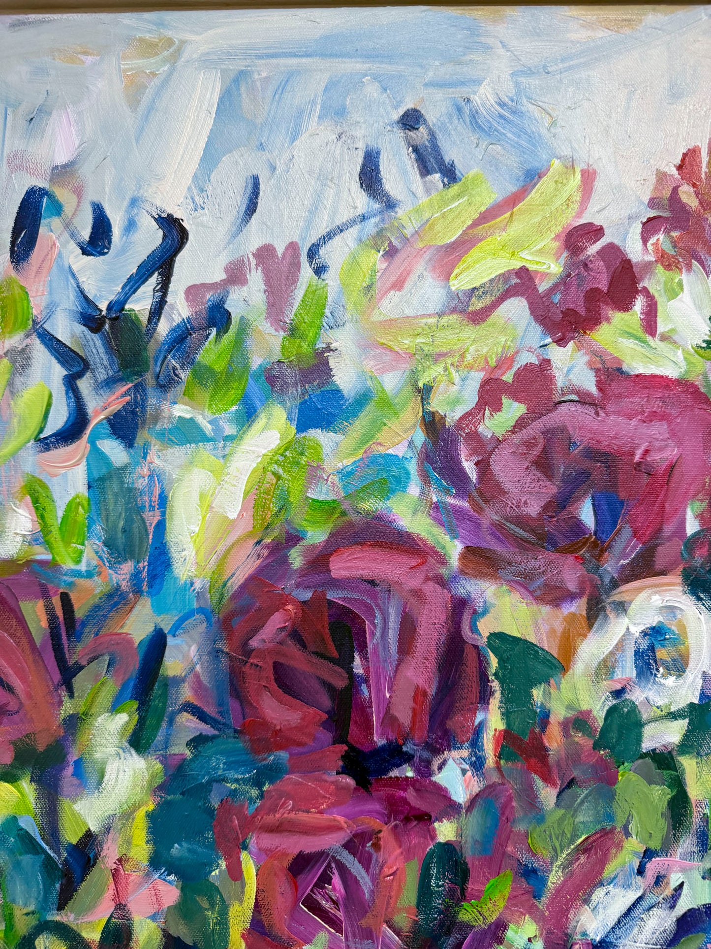 Momentum - Abstract Floral Painting - 31x31 inches