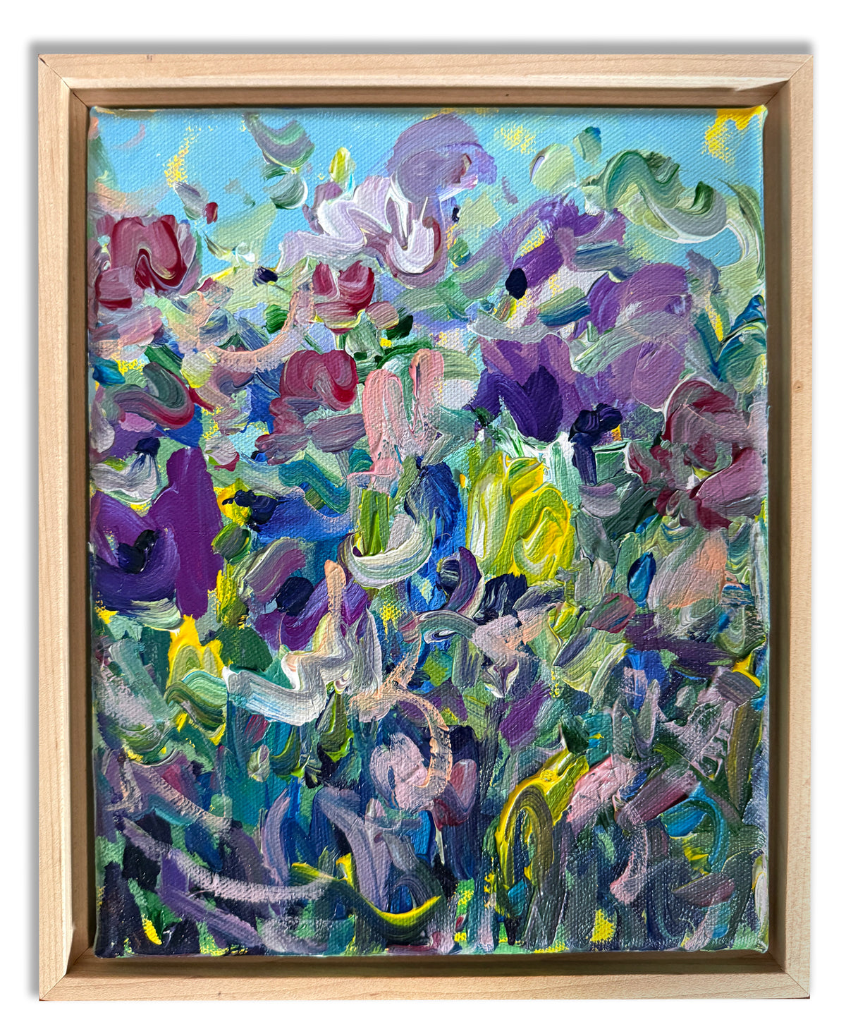 Morning Garden - Abstract Floral Painting - 9x12 inches