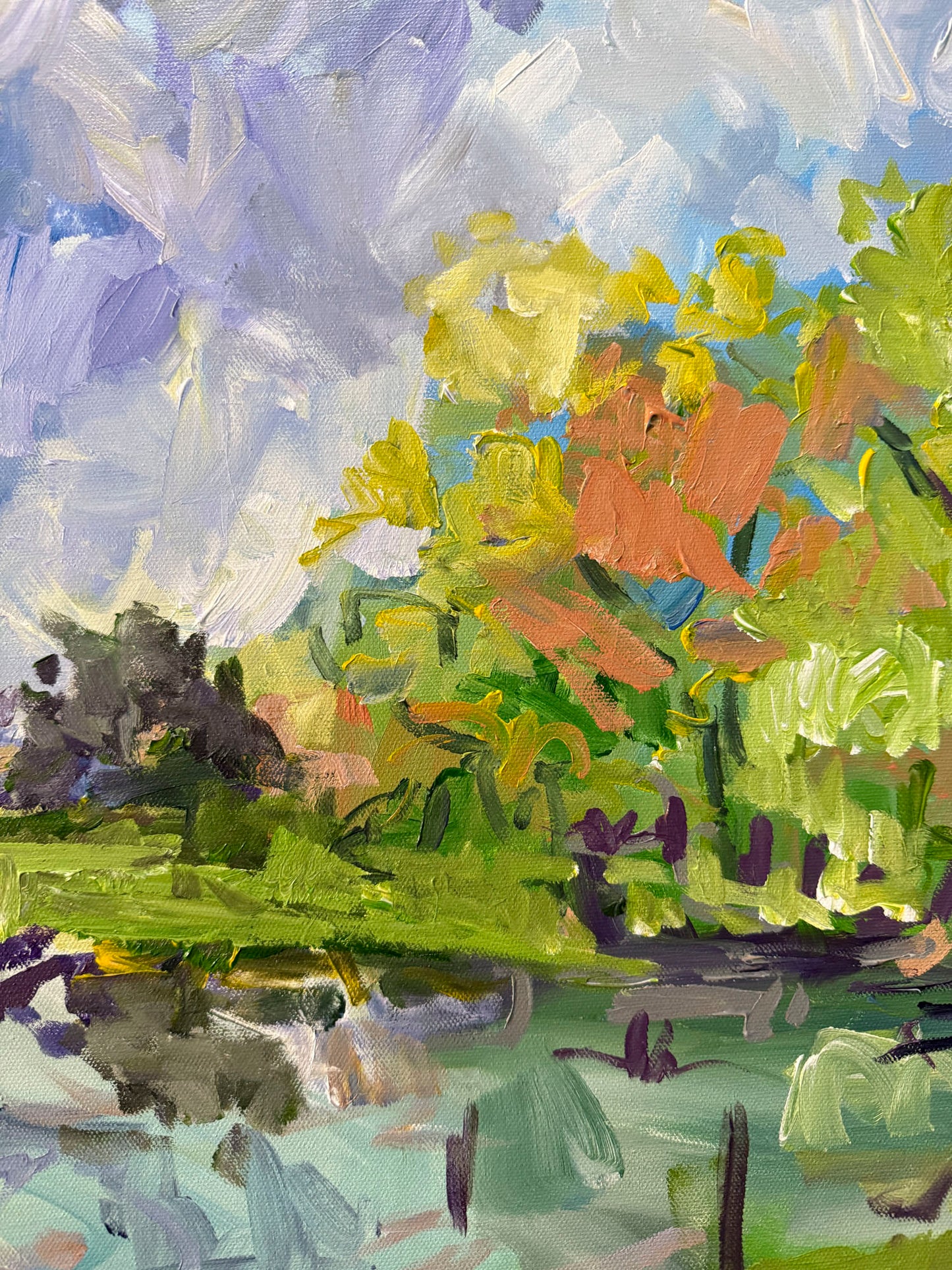 Moving With It - Abstract Landscape Painting - 25x25 inches