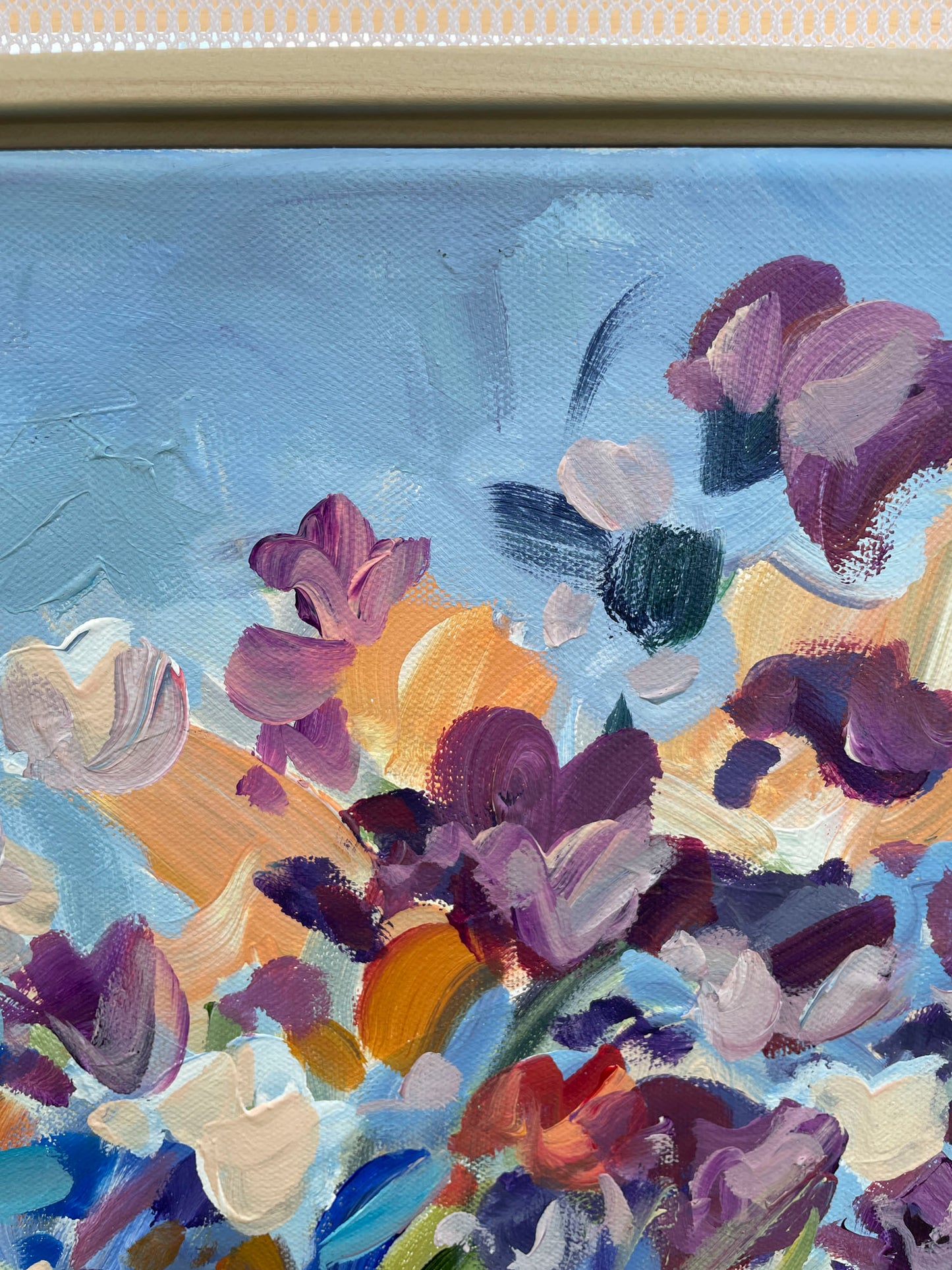 Summer Garden - Abstract Floral Painting - 21x17in