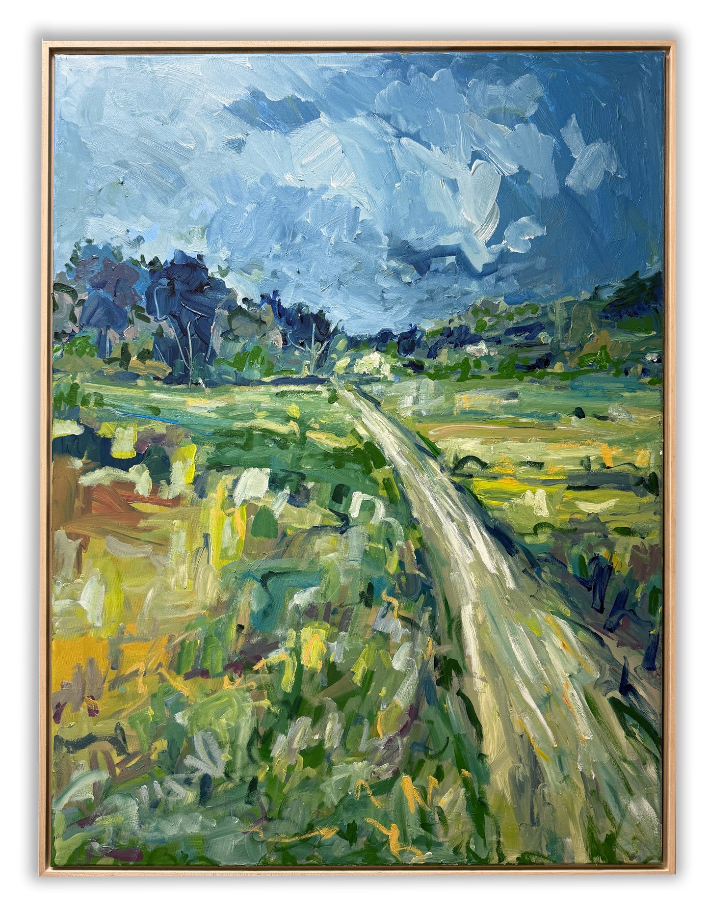 On The Way - Abstract Landscape Painting - 31x41 inches